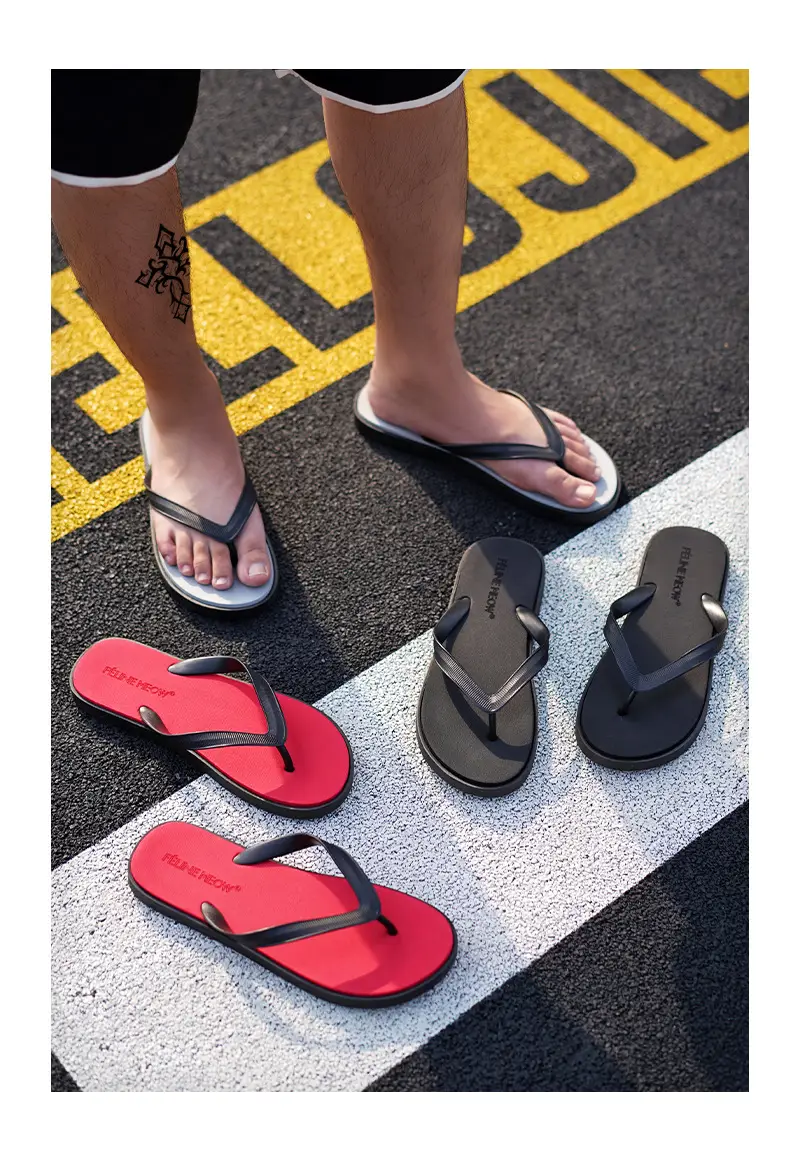 Cross-Border Men's Flip-Flops New Summer Style Solid Color Simple Versatile Fashionable Non-Slip Beach Home Sandals — feature 17