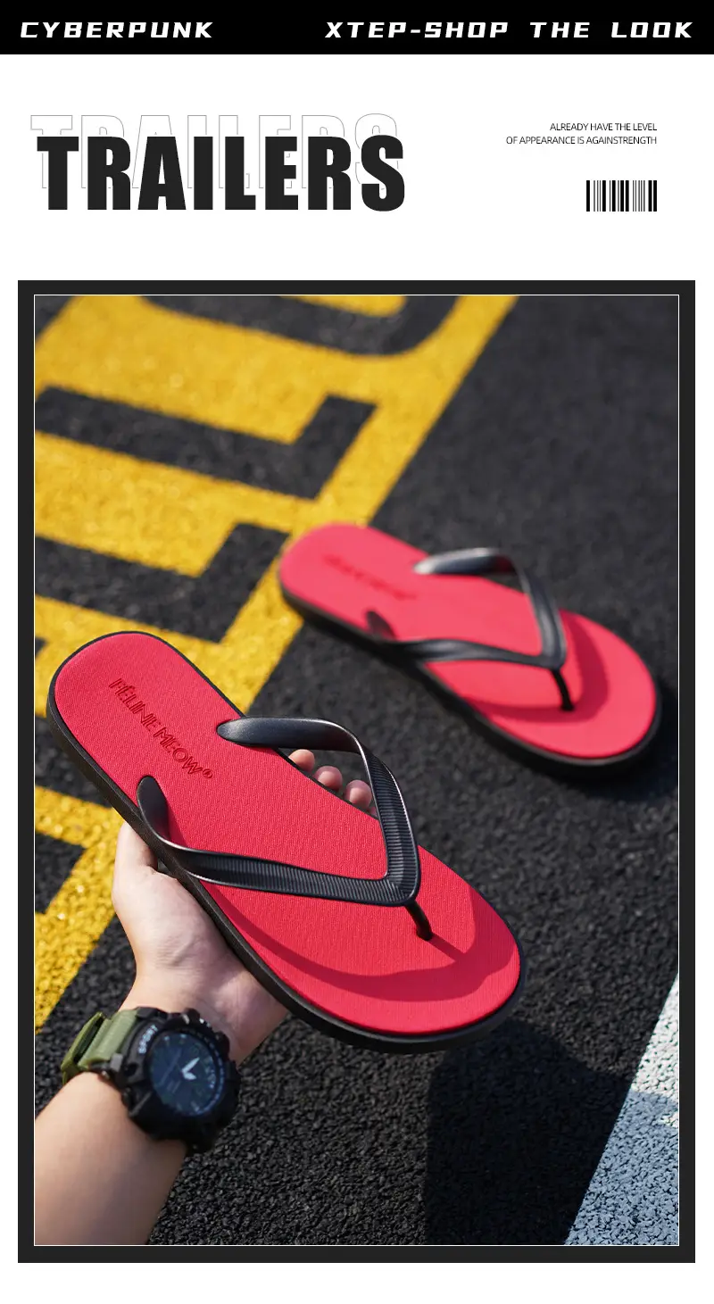 Cross-Border Men's Flip-Flops New Summer Style Solid Color Simple Versatile Fashionable Non-Slip Beach Home Sandals — feature 4
