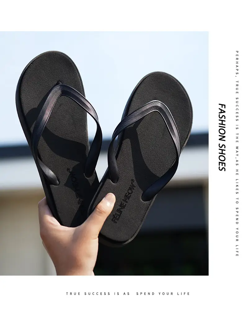 Cross-Border Men's Flip-Flops New Summer Style Solid Color Simple Versatile Fashionable Non-Slip Beach Home Sandals — feature 6