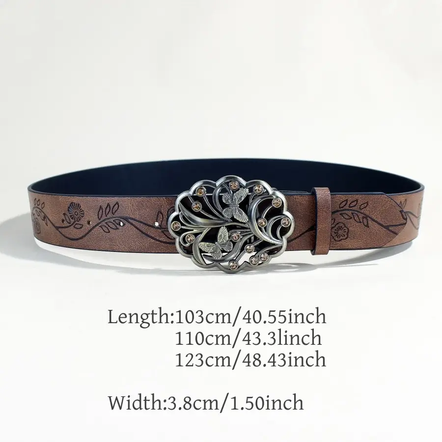 Vintage Silver Floral Belt for Women — feature 3