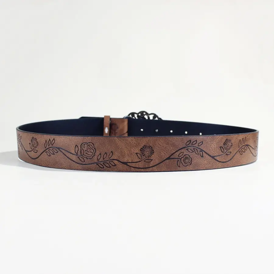 Vintage Silver Floral Belt for Women — feature 8