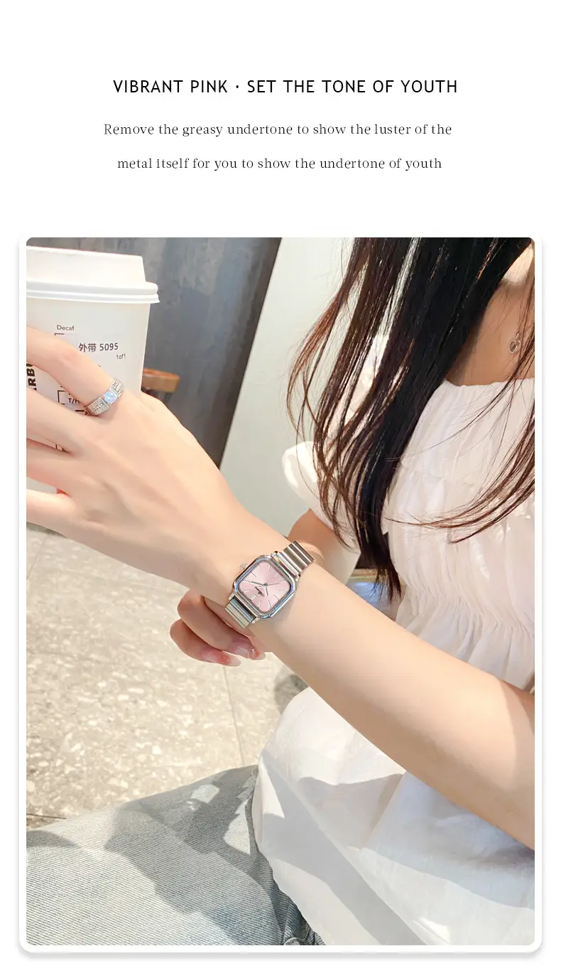 Asian Platinum Square Watch Women's Quartz Waterproof — feature 16