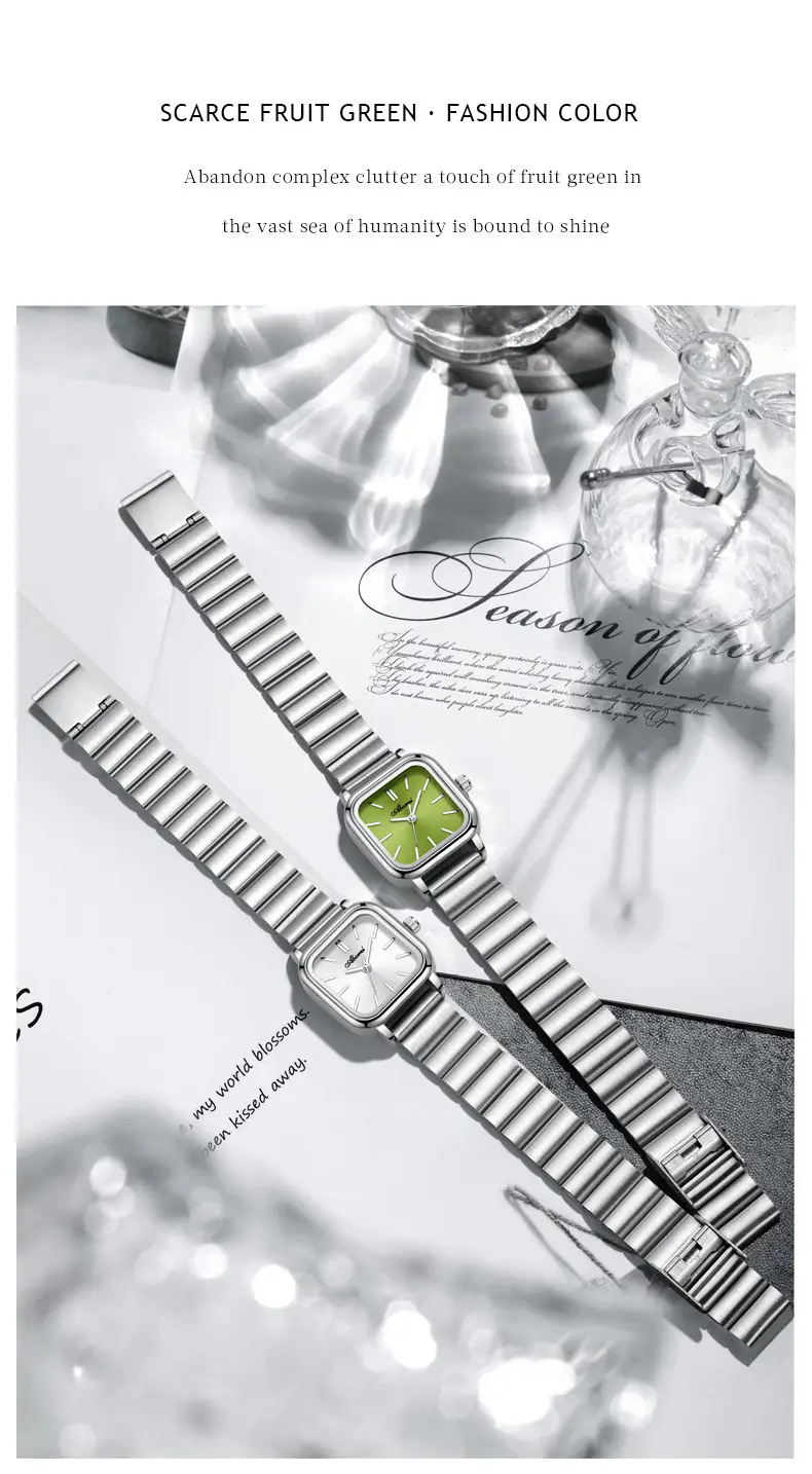 Asian Platinum Square Watch Women's Quartz Waterproof — feature 17