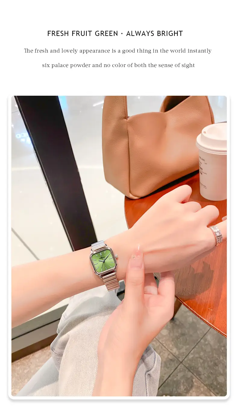 Asian Platinum Square Watch Women's Quartz Waterproof — feature 18