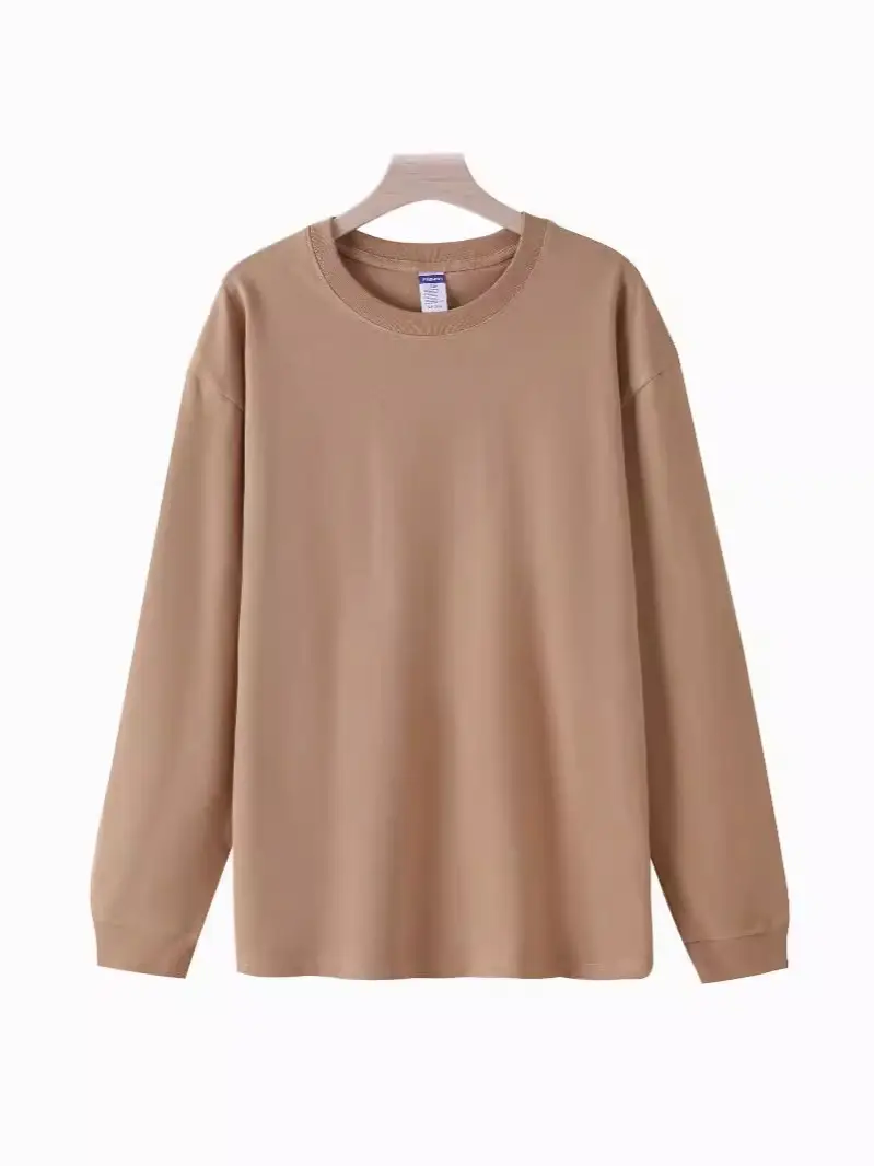 Men's White Cotton Long Sleeve Crew Neck T-Shirt - Image 13