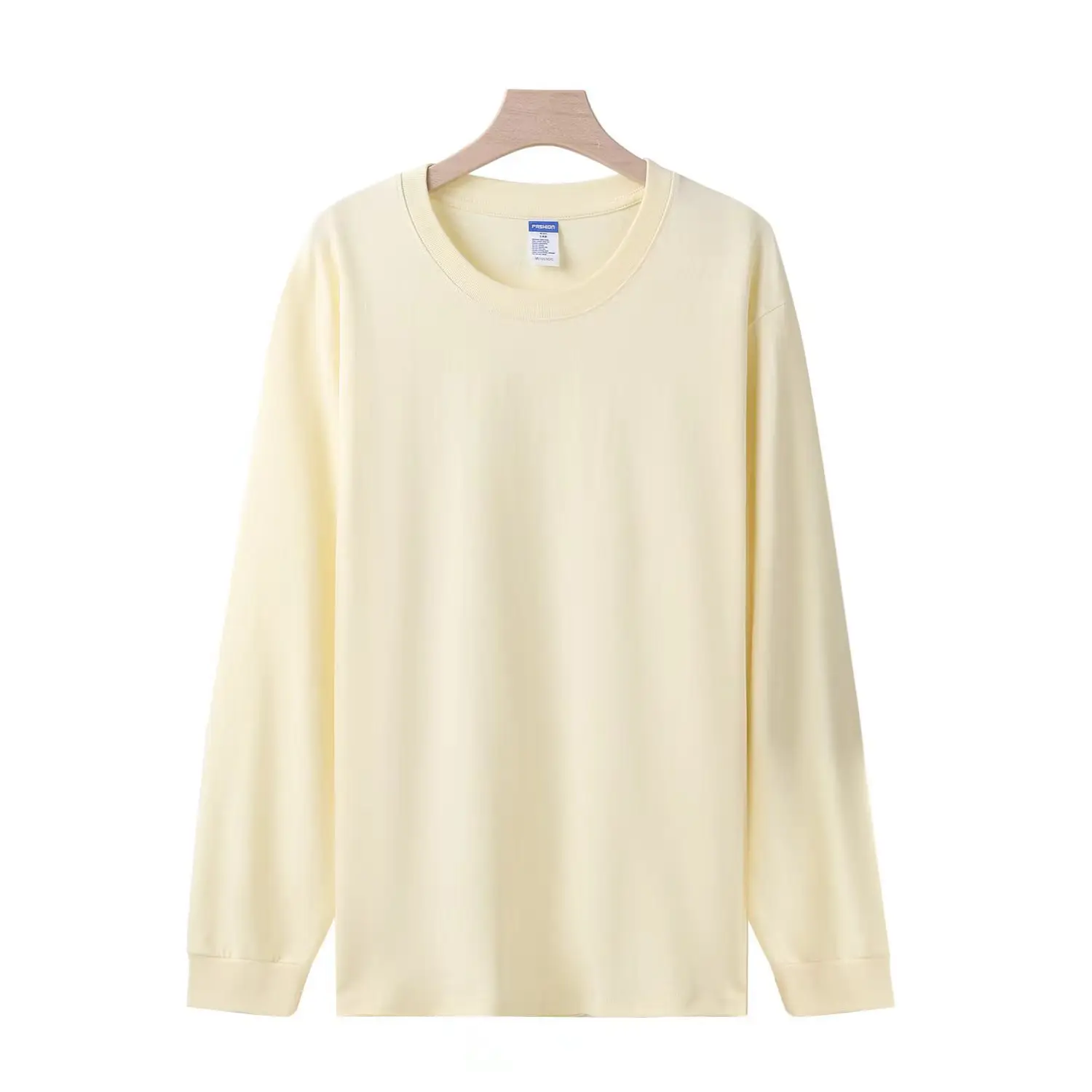 Men's White Cotton Long Sleeve Crew Neck T-Shirt - Image 4