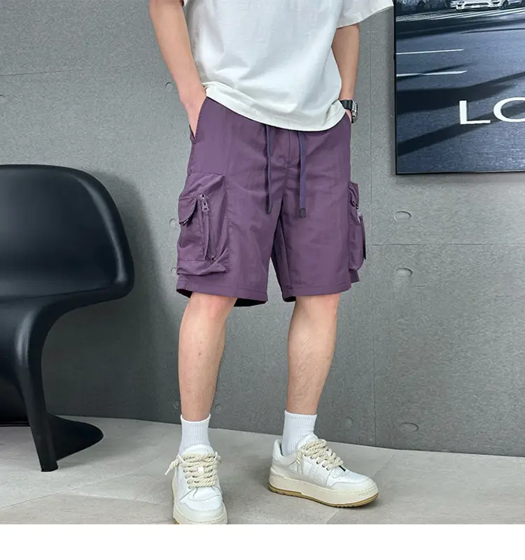 Men's Summer Sports Shorts Straight Leg Loose Fit Large Pocket — feature 8