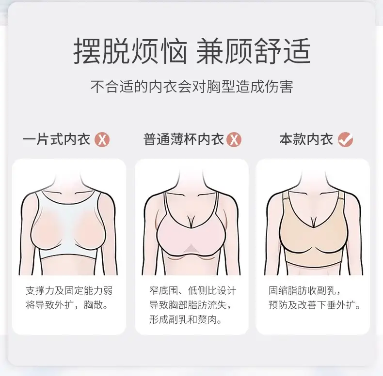 Women's Breathable Ultra-thin Breathable No-steel Ring Anti-sagging No-mark Summer Adjustable Bra — feature 2