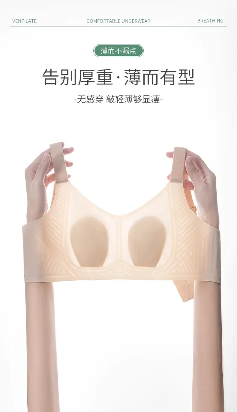 Women's Breathable Ultra-thin Breathable No-steel Ring Anti-sagging No-mark Summer Adjustable Bra — feature 8