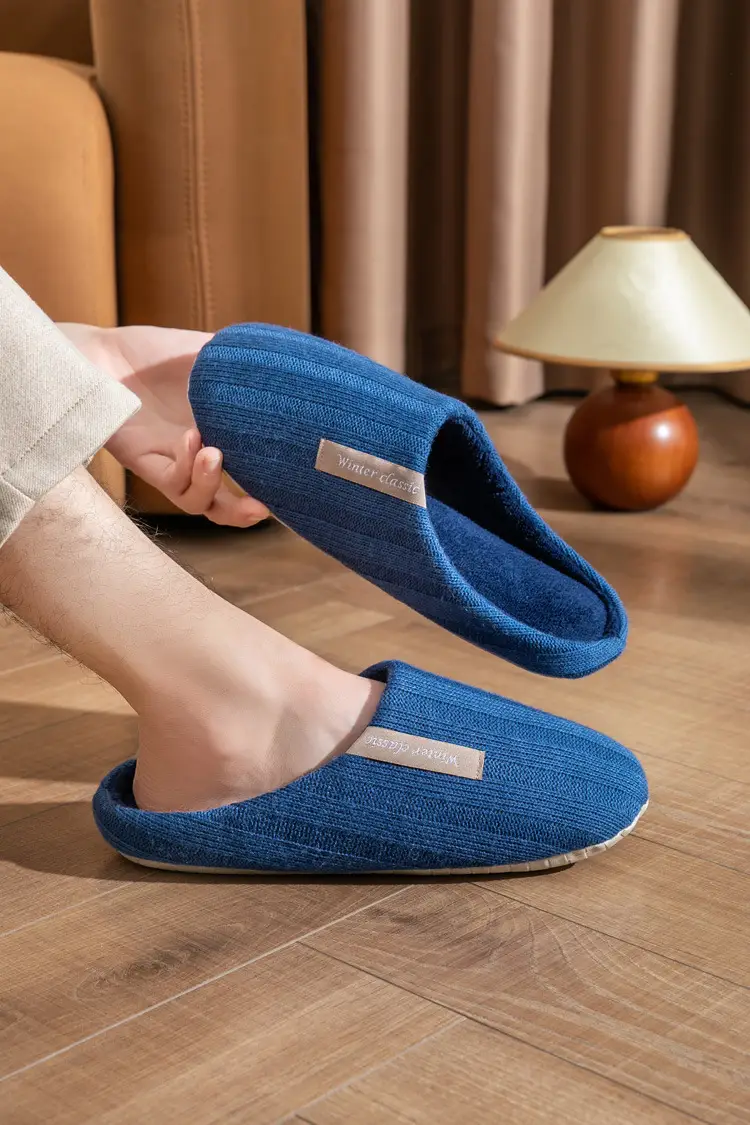 Couple's Winter Household Cotton Shoes Indoor Household Dung-feeling Mute Warm Wool Coral Fleece Plush Cotton Slippers for Women — feature 10