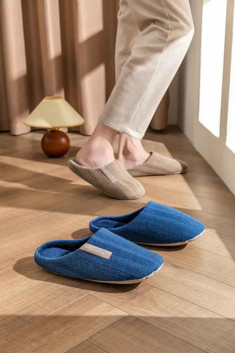 Couple's Winter Household Cotton Shoes Indoor Household Dung-feeling Mute Warm Wool Coral Fleece Plush Cotton Slippers for Women — feature 13