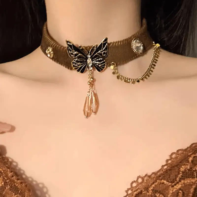 Velvet Butterfly Tassel Necklace Autumn Winter Spice Sweet Cool — feature 10