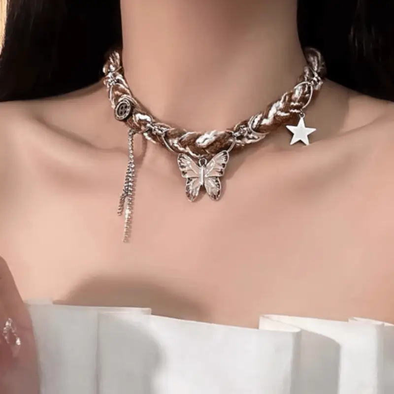 Velvet Butterfly Tassel Necklace Autumn Winter Spice Sweet Cool — feature 13