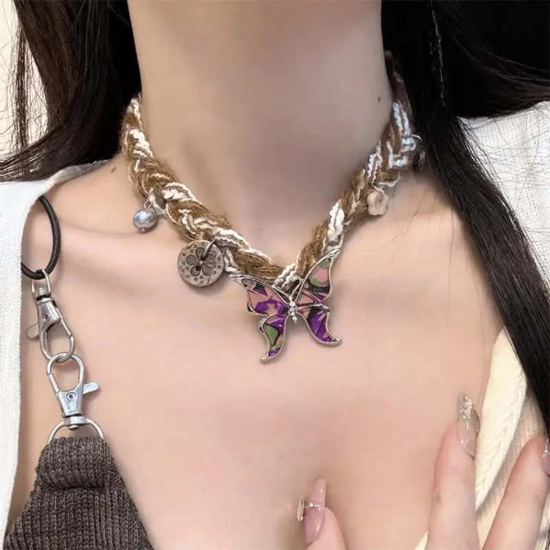 Velvet Butterfly Tassel Necklace Autumn Winter Spice Sweet Cool — feature 15