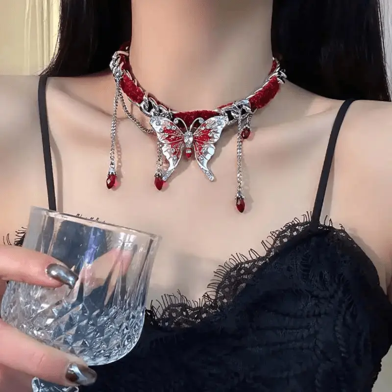 Velvet Butterfly Tassel Necklace Autumn Winter Spice Sweet Cool — feature 3