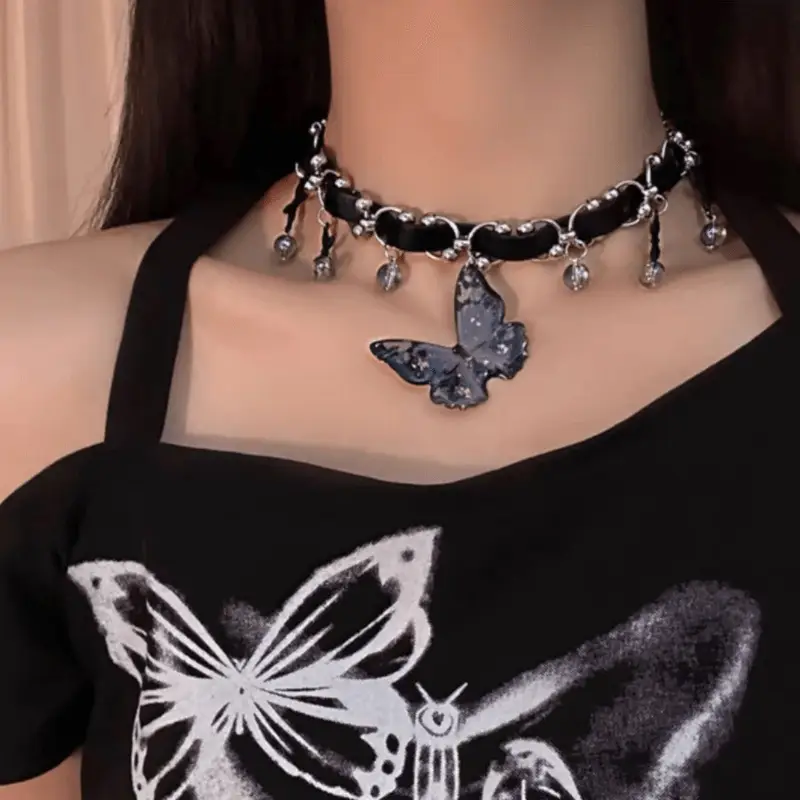 Velvet Butterfly Tassel Necklace Autumn Winter Spice Sweet Cool — feature 5