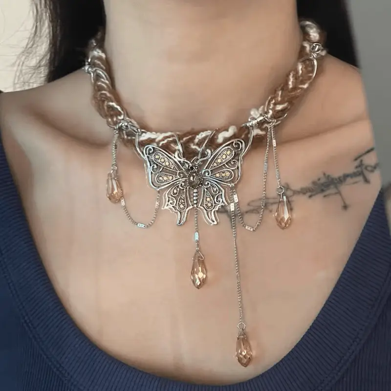 Velvet Butterfly Tassel Necklace Autumn Winter Spice Sweet Cool — feature 6