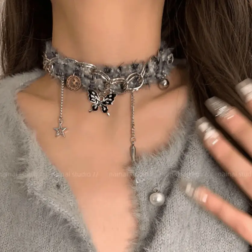 Velvet Butterfly Tassel Necklace Autumn Winter Spice Sweet Cool — feature 7