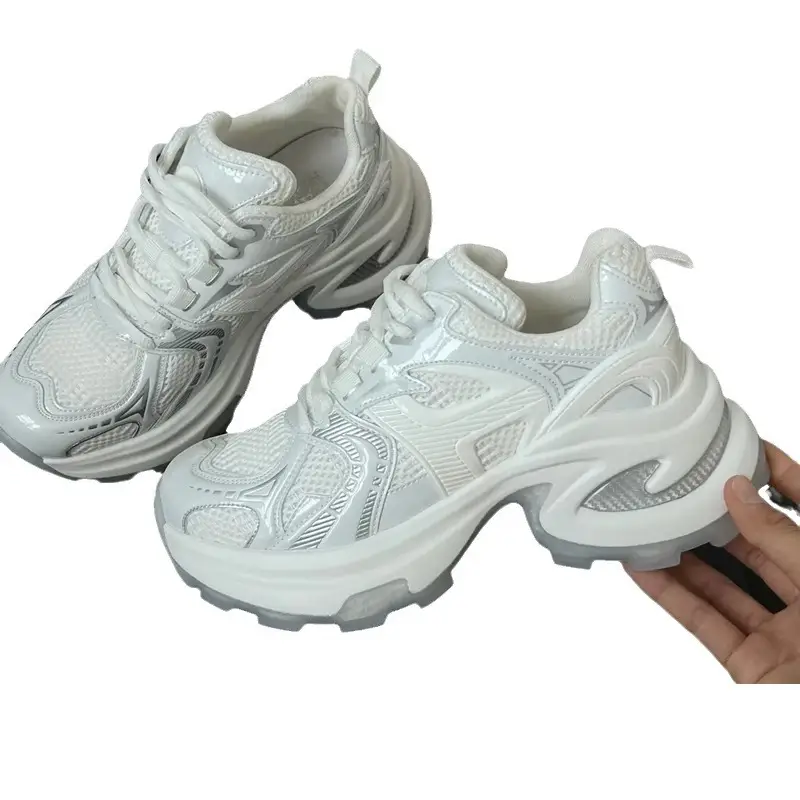 Women 2025 White Round Toe Thick Sole Casual Shoes - Image 6
