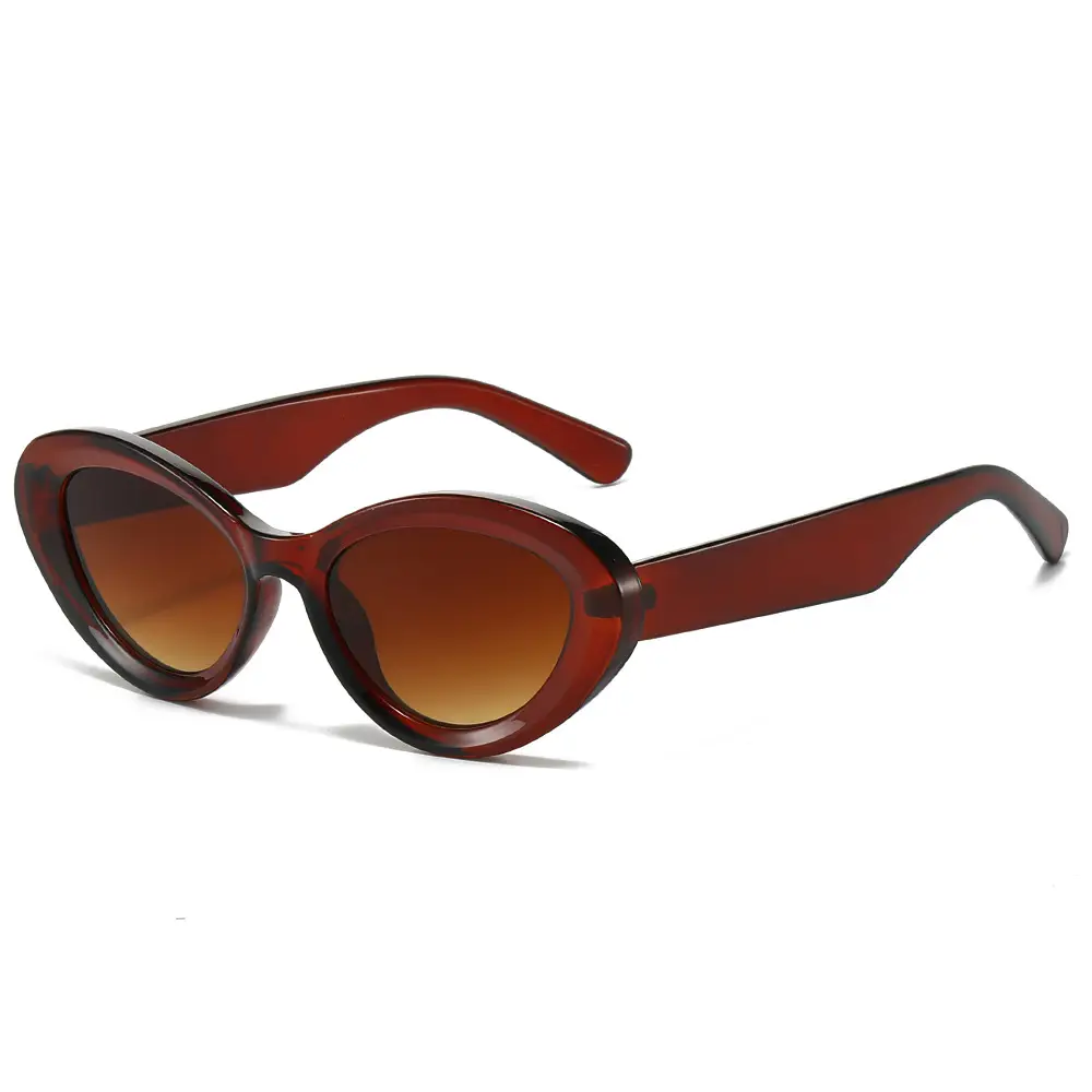 Cross-Border Cat-Eye Sunglasses White Brown 2024 - Image 9