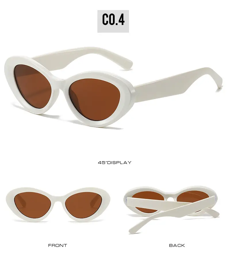 Cross-Border Cat-Eye Sunglasses White Brown 2024 β feature 10