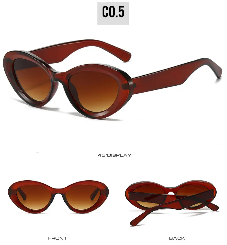 Cross-Border Cat-Eye Sunglasses White Brown 2024 β feature 11