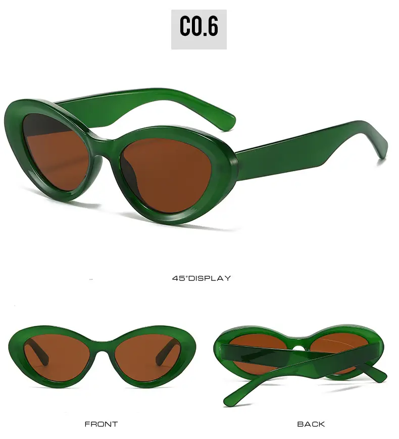 Cross-Border Cat-Eye Sunglasses White Brown 2024 β feature 12