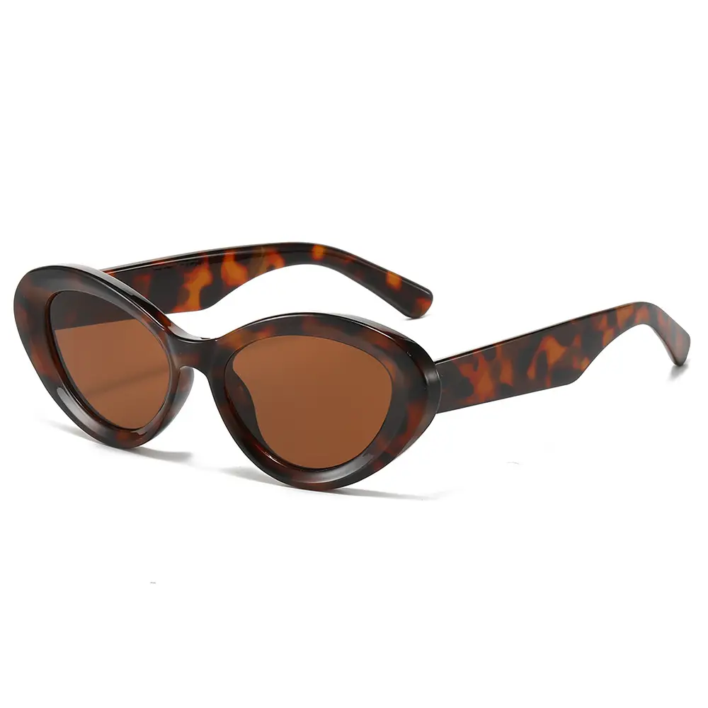 Cross-Border Cat-Eye Sunglasses White Brown 2024 - Image 2