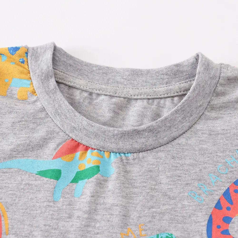 Boys Long Sleeve Cartoon Printed T-Shirt Grey - Image 2