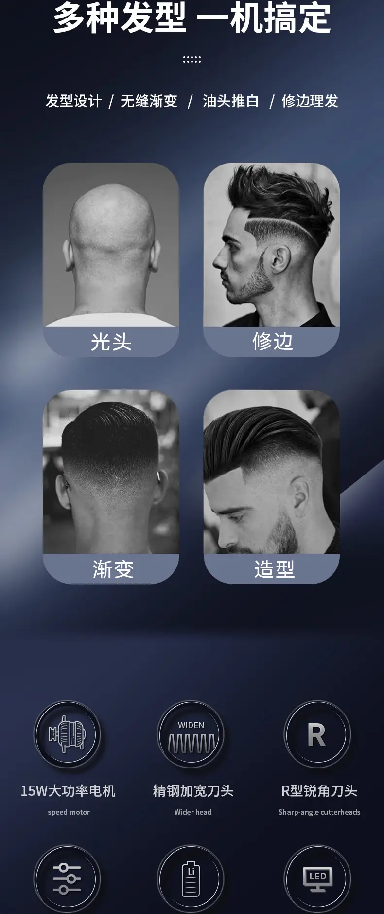 Professional Electric Hair Clipper with Precision Blades — feature 10