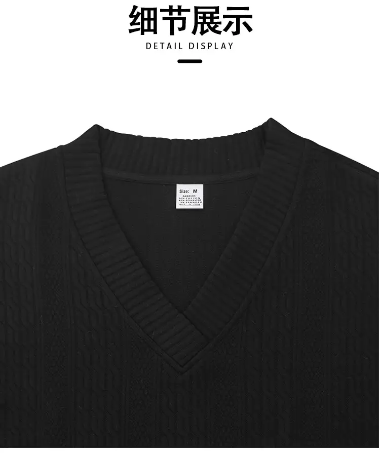 2025 Men Knitted V-Neck T-Shirt Large — feature 10