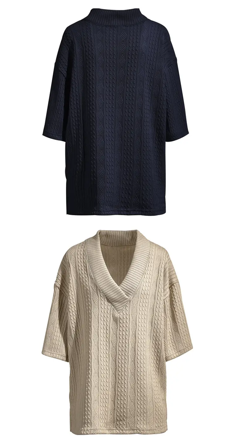 2025 Men Knitted V-Neck T-Shirt Large — feature 18