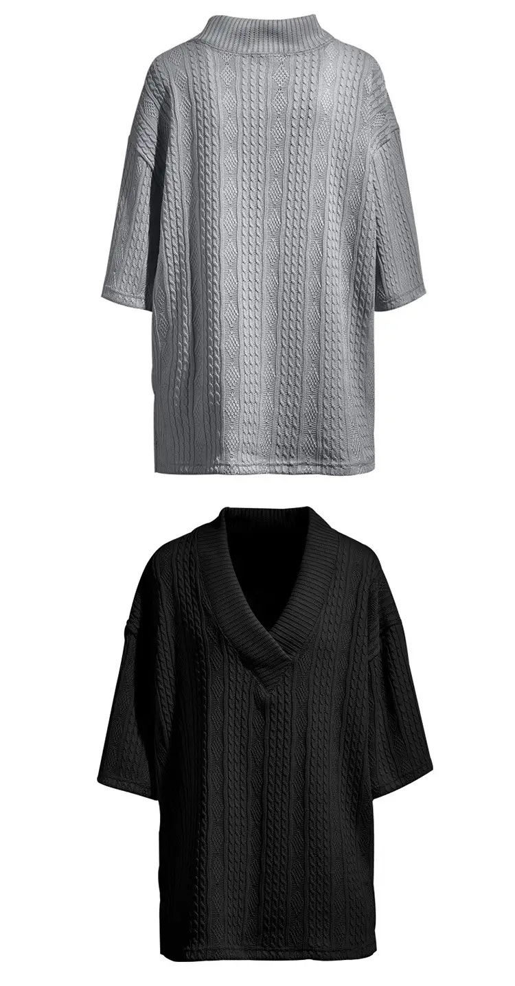 2025 Men Knitted V-Neck T-Shirt Large — feature 20