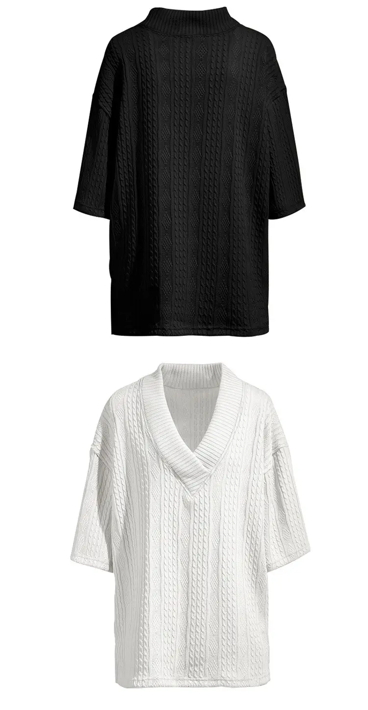 2025 Men Knitted V-Neck T-Shirt Large — feature 21