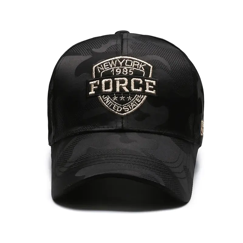 Men Black Urban Baseball Cap with Logo Embroidery - Image 5