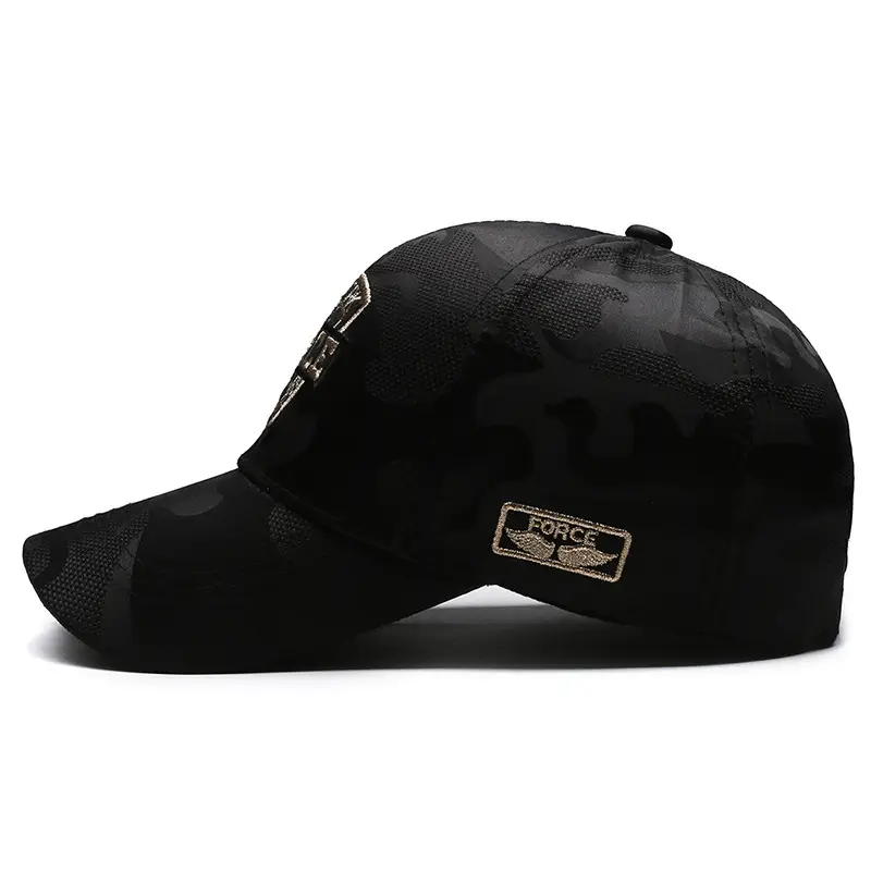 Men Black Urban Baseball Cap with Logo Embroidery - Image 6