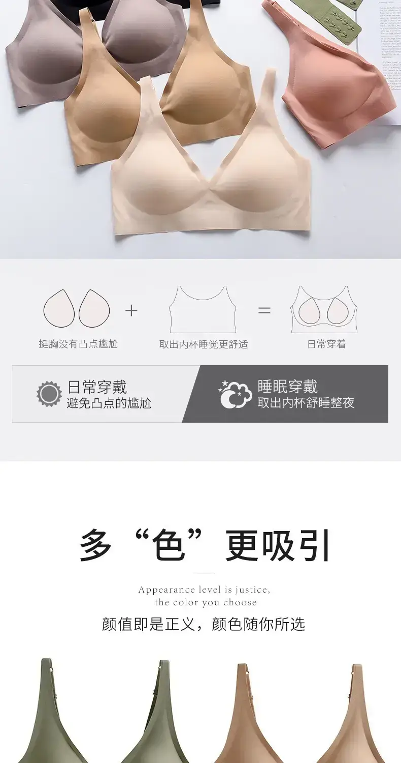 Cross-border Jelly Traceless Underwear Women's French Style Sexy Rimless Small Chest Gathering Auxilaries Adjustable Bra — feature 13