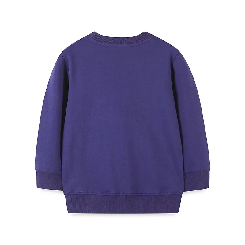 Kids Knitted Cotton Owl Sweatshirt Purple Round Neck - Image 3