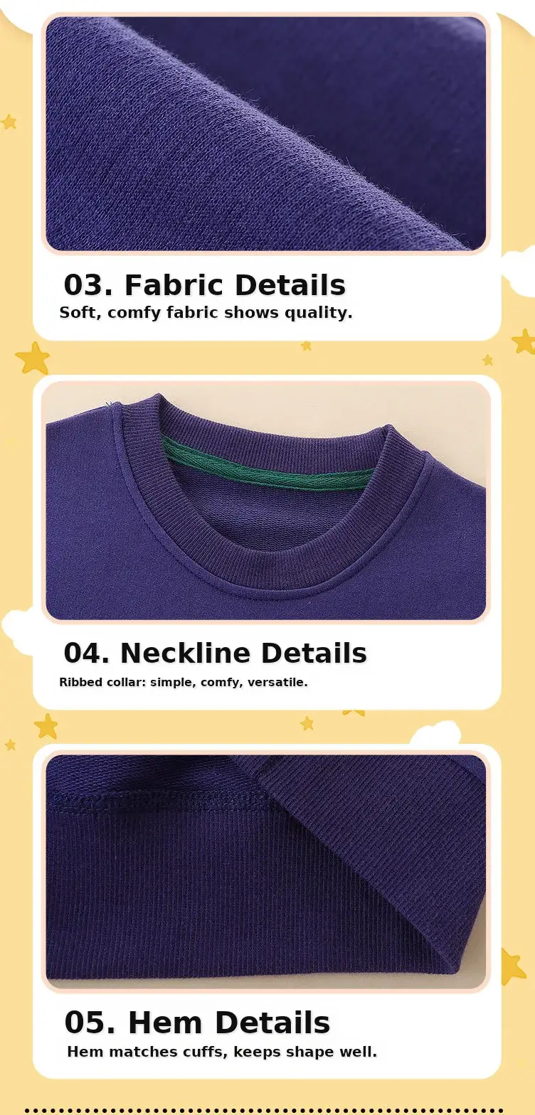 Kids Knitted Cotton Owl Sweatshirt Purple Round Neck — feature 37
