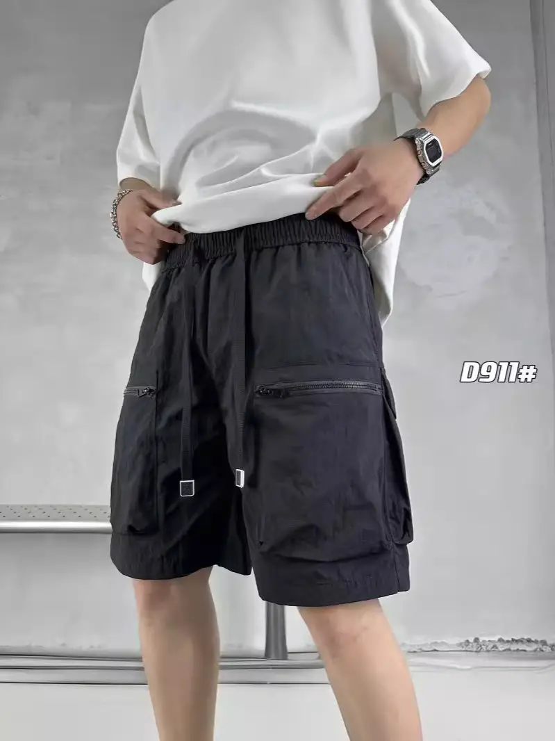 Men Purple Multi-Pocket Casual Shorts D911 - Image 7