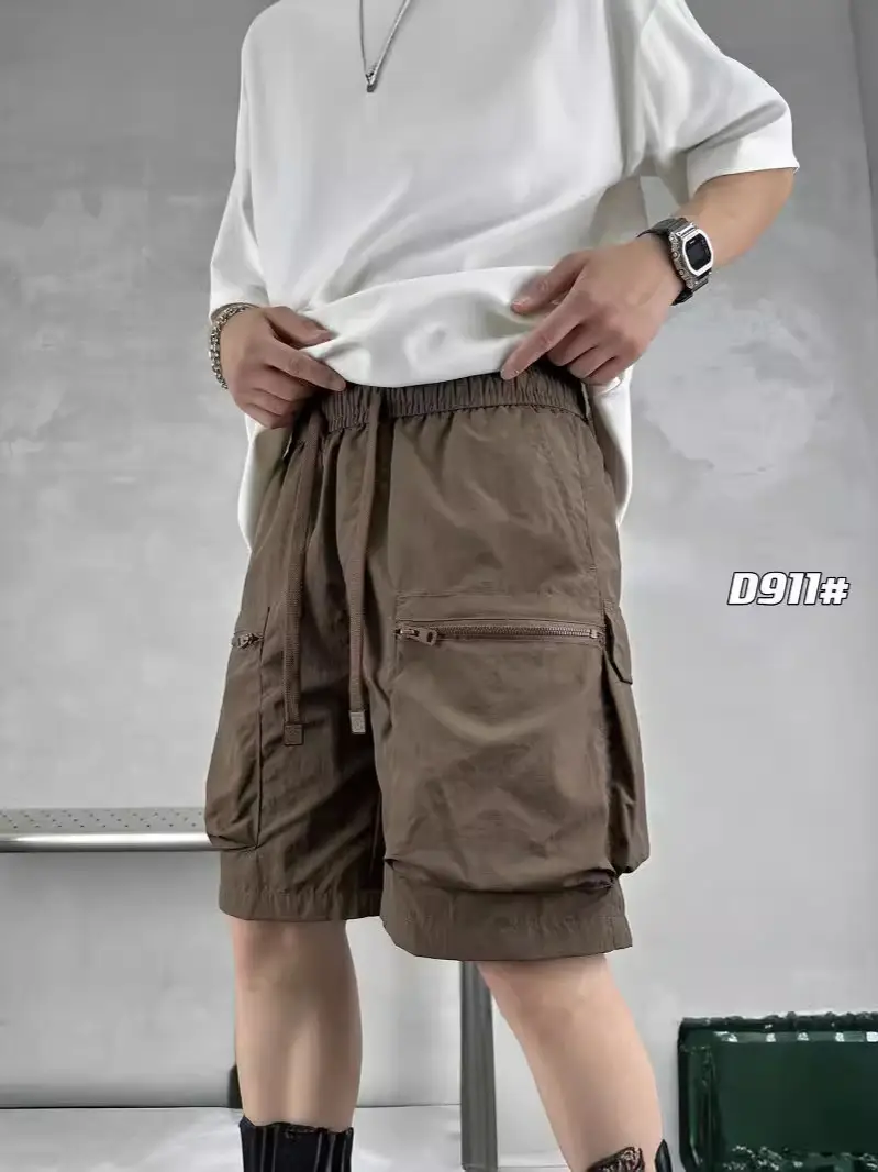 Men Purple Multi-Pocket Casual Shorts D911 - Image 10