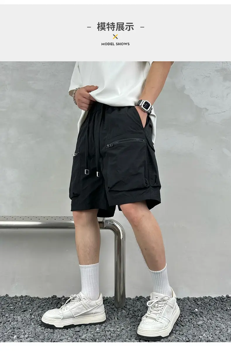Men Purple Multi-Pocket Casual Shorts D911 — feature 10
