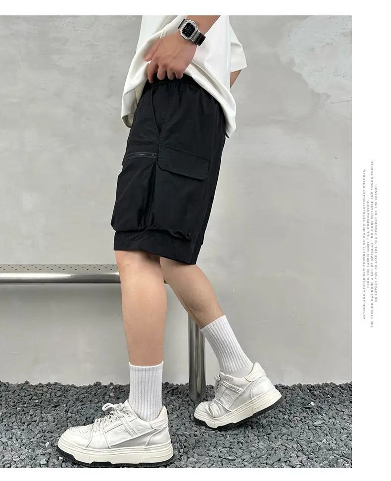 Men Purple Multi-Pocket Casual Shorts D911 — feature 12