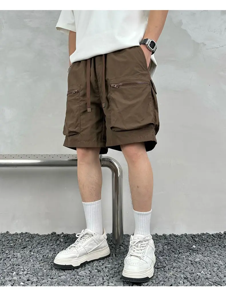 Men Purple Multi-Pocket Casual Shorts D911 — feature 14