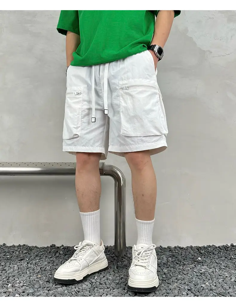 Men Purple Multi-Pocket Casual Shorts D911 — feature 22