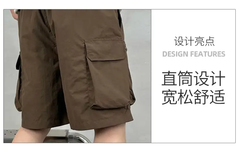 Men Purple Multi-Pocket Casual Shorts D911 — feature 5
