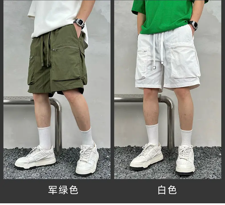 Men Purple Multi-Pocket Casual Shorts D911 — feature 8