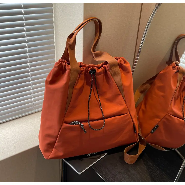 Women's Lightweight Korean Style Shoulder Bag Cream — feature 18