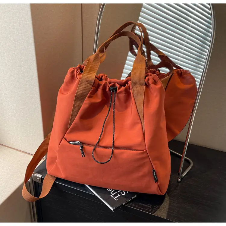 Women's Lightweight Korean Style Shoulder Bag Cream — feature 19