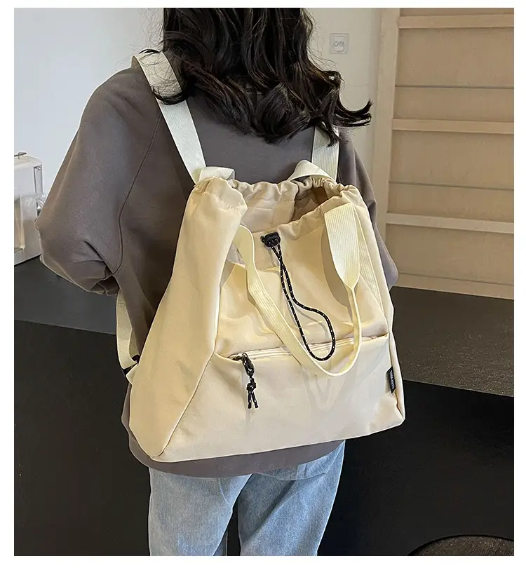 Women's Lightweight Korean Style Shoulder Bag Cream — feature 2